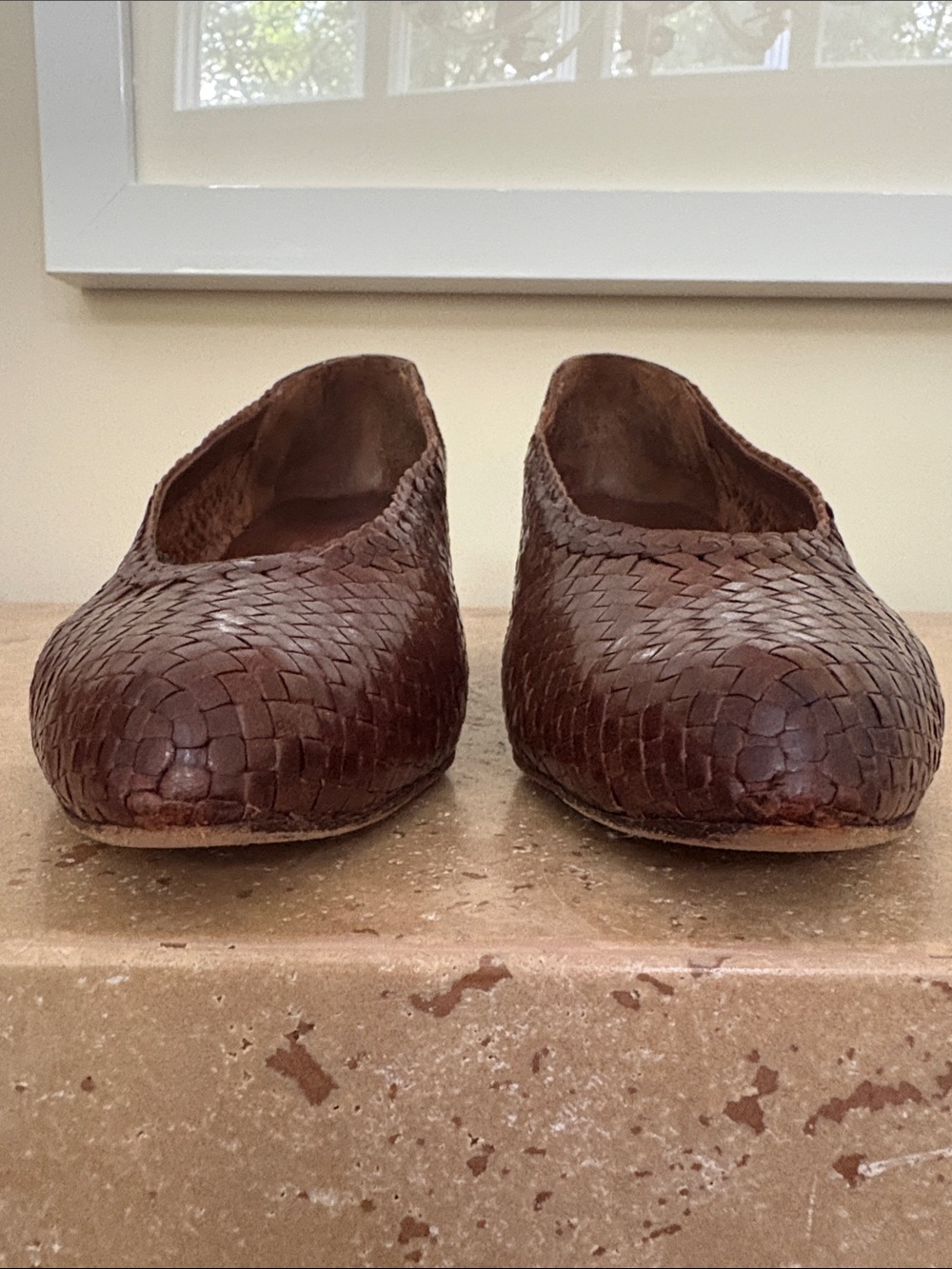 🔥HP🔥VTG Stéphane Kélian Paris, Brown Woven Pointed-Toe Pumps - Picture 12 of 17